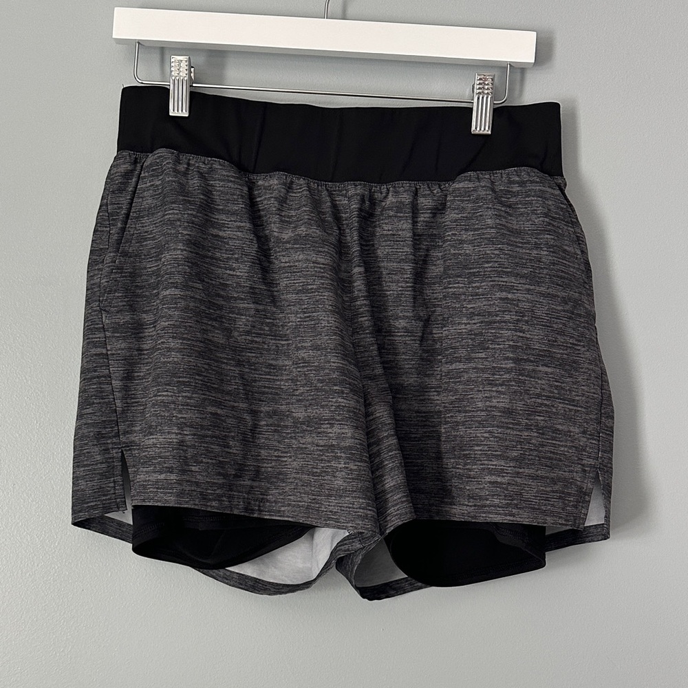 Tek Gear Women's Black and Gray Shorts, Lined, L